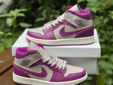 Authentic Air Jordan 1 Mid Magenta/White