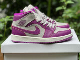 Authentic Air Jordan 1 Mid Magenta/White