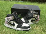 Authentic Air Jordan 1 Mid GS Black/White-Amethyst Wave-Bleached Coral