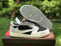 Authentic Travis Scott x Air Jordan 1 Low Grey/White/Black GS