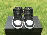 Authentic Air Jordan 1 Mid GS Black/White-Amethyst Wave-Bleached Coral