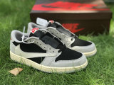 Authentic Travis Scott x Air Jordan 1 Low Grey/White/Black GS