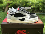 Authentic Travis Scott x Air Jordan 1 Low Grey/White/Black GS