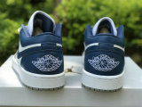 Authentic Air Jordan 1 Low Grey/Blue GS