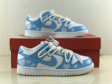 Authentic Nike Dunk Low White/Light Blue/Black