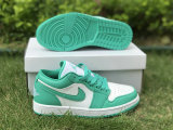 Authentic Air Jordan 1 Low White/New Emerald GS