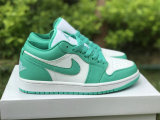 Authentic Air Jordan 1 Low White/New Emerald GS