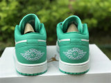 Authentic Air Jordan 1 Low White/New Emerald GS