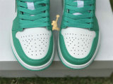 Authentic Air Jordan 1 Low White/New Emerald GS