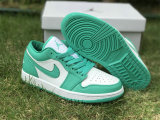 Authentic Air Jordan 1 Low White/New Emerald GS