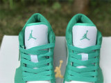 Authentic Air Jordan 1 Low White/New Emerald GS