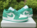 Authentic Air Jordan 1 Low White/New Emerald GS