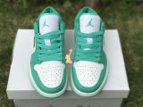 Authentic Air Jordan 1 Low White/New Emerald GS