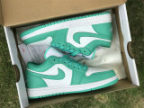 Authentic Air Jordan 1 Low White/New Emerald GS