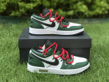 Authentic Air Jordan 1 Low Green/White/Black GS