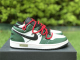 Authentic Air Jordan 1 Low Green/White/Black GS