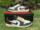 Authentic Travis Scott x Air Jordan 1 Low OG Black/Dark Mocha/Sail GS