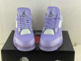 Authentic Off-White x Air Jordan 4 GS Purple/White