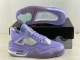 Authentic Off-White x Air Jordan 4 GS Purple/White