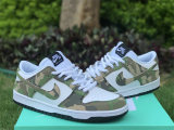 Authentic Nike Dunk Low White/Black/Camo