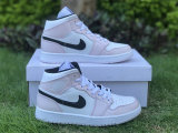 Authentic Air Jordan 1 Mid GS Light Pink/White/Black