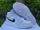 Authentic Air Jordan 1 Mid GS Light Pink/White/Black