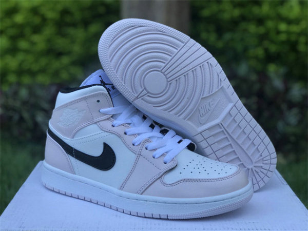 Authentic Air Jordan 1 Mid Light Pink/White/Black