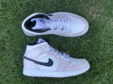 Authentic Air Jordan 1 Mid GS Light Pink/White/Black
