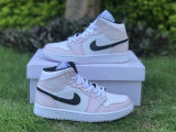 Authentic Air Jordan 1 Mid GS Light Pink/White/Black