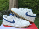 Authentic Nike Dunk Low White/Blue/Red