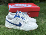 Authentic Nike Dunk Low White/Blue/Red