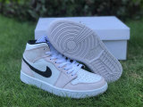 Authentic Air Jordan 1 Mid GS Light Pink/White/Black