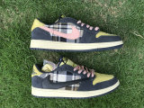 Authentic Travis Scott x Air Jordan 1 Low Pink/Yellow/White/Blue GS
