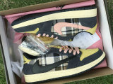 Authentic Travis Scott x Air Jordan 1 Low Pink/Yellow/White/Blue GS
