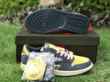 Authentic Travis Scott x Air Jordan 1 Low Pink/Yellow/White/Blue GS
