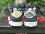 Authentic Travis Scott x Air Jordan 1 Low Pink/Yellow/White/Blue GS