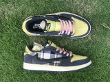 Authentic Travis Scott x Air Jordan 1 Low Pink/Yellow/White/Blue GS