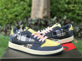 Authentic Travis Scott x Air Jordan 1 Low Pink/Yellow/White/Blue GS