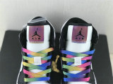 Authentic Air Jordan 1 Mid GS Black/White/Rainbow Color
