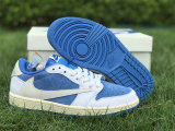 Authentic Travis Scott x Air Jordan 1 Low OG White/Light Blue
