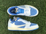 Authentic Travis Scott x Air Jordan 1 Low OG White/Light Blue