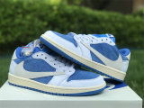 Authentic Travis Scott x Air Jordan 1 Low OG White/Light Blue