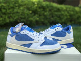 Authentic Travis Scott x Air Jordan 1 Low OG White/Light Blue