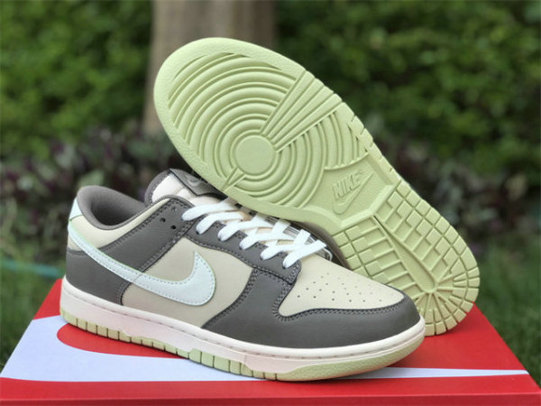 Authentic Nike Dunk Low White/Grey/Sail/Green
