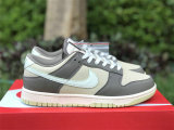 Authentic Nike Dunk Low White/Grey/Sail/Green