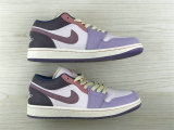 Authentic  Air Jordan 1 Low Sail/Pink/Purple GS
