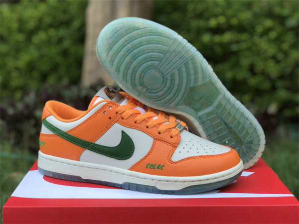 Authentic Nike Dunk Low Safety Orange/Green-White