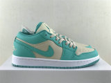 Authentic Air Jordan 1 Low Sanddrift/Sail-Washed Teal