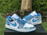 Authentic Air Jordan 1 Low “Washed Denim”