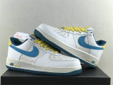 Authentic Nike Air Force 1'07 Blue/Yellow/White